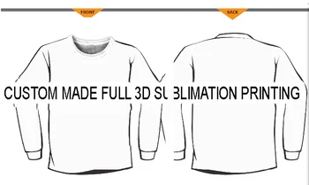 PRAVI Ameriški VELIKOST po meri svoje - 3D Sublimacijski tisk Crewneck Sweatshirts Nov slog ( spodnji del je ravno slog)
