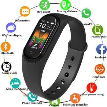 Moda M5 Pametna Zapestnica IP68 Vodotesen Pametno Gledati Bluetooth Klic Predvajanje Glasbe Fitnes Tracker Smartwatch Srčnega utripa