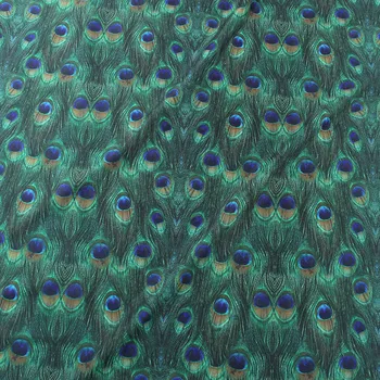 Digitalni Tisk Pav zelene Pletene Spandex Tkanine Elastičen Material Kopalke tekstilne 155 cm širok in Dvorišče
