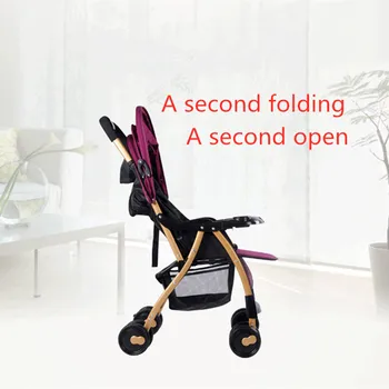 En gumb-zložljiv voziček baby svetlobe in priročno zložljiv dežnik avto lahko sedijo ali ležijo v zimskih in poletnih voziček