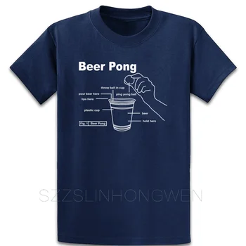 Beer Pong T Shirt Črke Tee Shirt Poletje Slog, Prilagodite Velikosti v Velikosti S-5XL Znanih Pisem Komična Majica