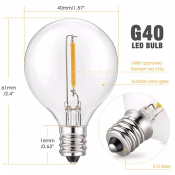 25X G40 Jasno Svetu Žarnice, E12 Toplo Zamenjajte G40 5W 7W Žarnice, Enak Učinek, Zamenljive Žarnice za G40 Pramenov