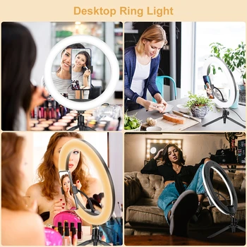 Loka Prenosni LED Obroč Svetlobe z Stojalo Držalo za Telefon Adapter Bluetooth Daljinski upravljalnik za Živo studijskega Selfie