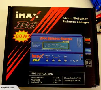 80W IMAX B6 Kombinirani z 12V 5A AC Adapter 2-6S 7.4 v-22.2 V AC/DC