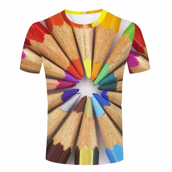 Plus Velikost 5XL 3D Pero Natisnjeni T-shirt za Moške Oblačila zabavne Majice Nov Modni Tshirts O-neck Zgornji del Tees Homme Palace Ulične