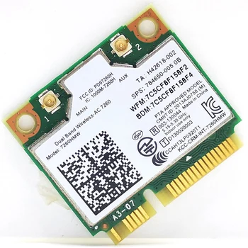 Brezžično Kartico Dual Band Brezžični AC7260 7260HMW 7260AC 867Mbps Half Mini PCI-E 802.11 Ac 2X2 Wifi Bluetooth4