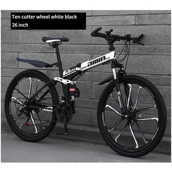 Gorsko kolo za odrasle 26-palčni 21/24/27-hitrost dual-disk zavore dvojni amortizer vgrajena kolesa off-road zložljivo kolo