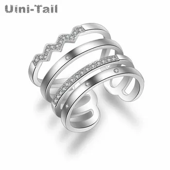 Uini-Rep vroče novih 925 sterling srebro korejski osebnost pretirana multi-layer micro ring-ring set moda plima visoke kakovosti