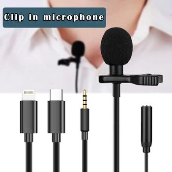 3,5 mm Posnetek Mic Tip C Mikrofon Telefona Žično Mic Posnetek Kondenzatorski Mikrofon Posnetek Lavalier Mikrofon GDeals