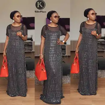 Afriške Obleke Za Ženske 2019 Black Nove Afriške Ženske Modnih Oblačil, Africaine Haljo Dolgo Obleko Maxi Afriki Oblačila