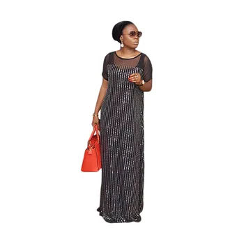 Afriške Obleke Za Ženske 2019 Black Nove Afriške Ženske Modnih Oblačil, Africaine Haljo Dolgo Obleko Maxi Afriki Oblačila