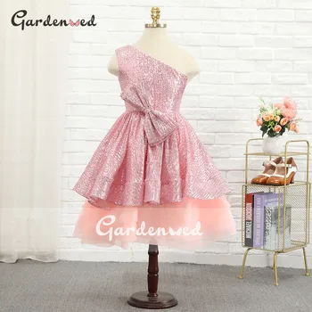 Gardenwed 2020 Zabuhle Elegantno Roža Punca Obleke Eno Ramo Organza Plasti Prom Oblačenja Srčkan Bleščica Lok Žogo Obleke Vestidos
