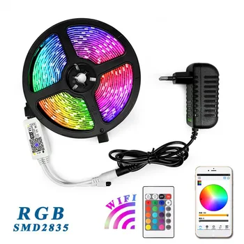LEADLY WIFI, Bluetooth, LED Trakovi Luči RGB 28355050 SMD Prilagodljiv Trak, Vodotesen RGB LED Luči, 5M 10 M 15M Trak Svetlobe LED Trakovi