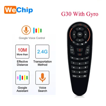 Wechip G30 Glas Daljinski upravljalnik 2.4 G Brezžični Zraka Miško Mikrofon Žiroskop IR Učenje za Android tv box HK1 H96 Max X96 mini