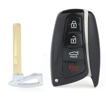 Keyecu 4 Gumbi Lupini Smart Remote Avto Ključ Primeru Kritje za Hyundai Santa Fe 2013 2016 2017 2018 2019 Levo Groove Rezilo