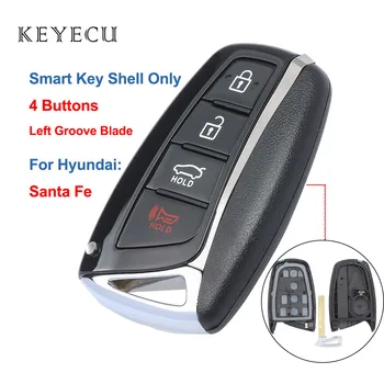 Keyecu 4 Gumbi Lupini Smart Remote Avto Ključ Primeru Kritje za Hyundai Santa Fe 2013 2016 2017 2018 2019 Levo Groove Rezilo
