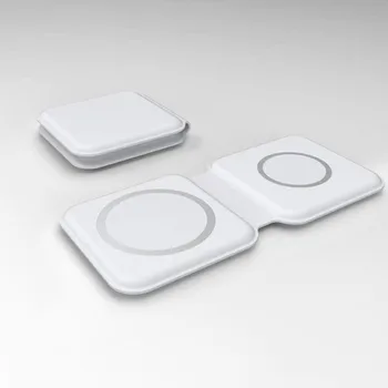2 v 1 Za iPhone 12 Max Pro Mini Magsave Polnilnik Zložljiva Magnetni Dvojno Brezplačni Brezžični Polnilec Za Apple ura 5 6 ali Airpods