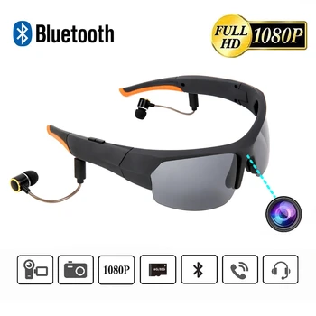 Bluetooth, Kamera sončna Očala, Slušalke z vgrajenim 32GB Pomnilniško HD1080P Bluetooth, MP3 Predvajalnik, Fotografijo, Video Snemalnik Šport
