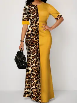 Afriške Design Dashiki Obleko Leopard Tiskanja Muslimanskih Abaya Bazin Haljo Halje Afriki Dolgo Maxi Obleke Riche Lady Tradicionalnih Islamskih