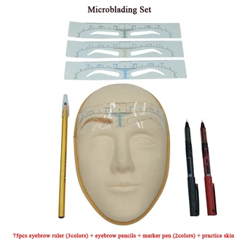 Strokovno Microblading Nastavite Obrvi Vladar Nalepke z Tatoo Praksi Kožo Trajno Ličila za Enkratno uporabo Šablone Orodje za Ukrep