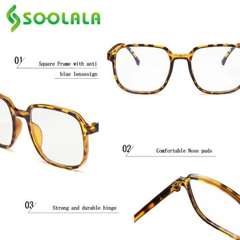 SOOLALA Anti Modra Svetloba Obravnavi Očala Ženske Moški Pregledna, Jasno, Leče Očala Okvir Presbyopia Bralec Bralna Očala