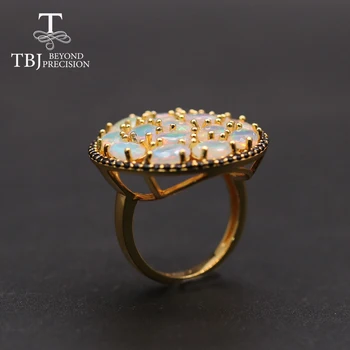 TBJ,vrhunska Opal veliki, luksuzni gemstone Obroč prepogniti 4*6 mm 15 pc 7ct lep gemstone nakit 925 sterling silver za womne