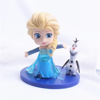 Disney Elsa Princesa Številke Zamrznjene Olaf PVC Rojstni dan Torta Ornament Model Collection Figur Igrače za Otroke Božično darilo