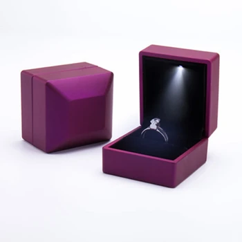 LED Luči Majhen Obroč Ogrlica DisplayTravel Nakit, Darilne Škatle za Poročni Posla Valentine Božič