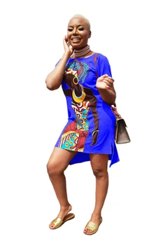 2019 nove ženske poletje kratek rokav afriške dekle natisniti tee midi obleko priložnostne klasična moda obleke 9 barve LGCY8103