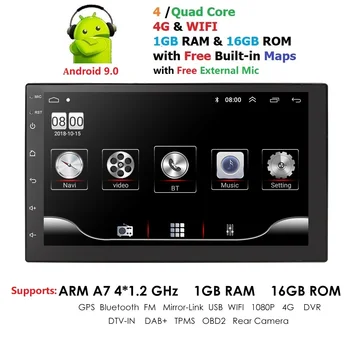 HIZPO Android 9.0 1GRAM+16GROM Avto NAVIGACIJA se DOTAKNITE DISPALY Bluetooth /WIFI // Radio / Video/ 4G CSD OBD2 /DAB/DVR/PROST ZEMLJEVID