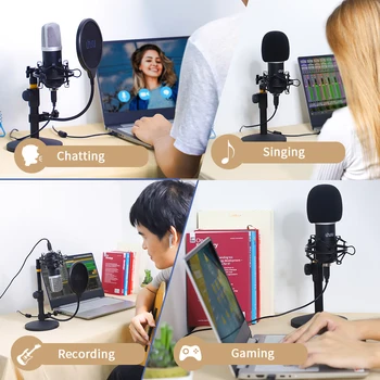 UHURU UM910 USB Mikrofon 192 kHz/24-bitno Kondenzatorja Podcast Mikfofon Plug&Play Računalnik Mic za igre na Srečo Youtube Vokalno Snemanje