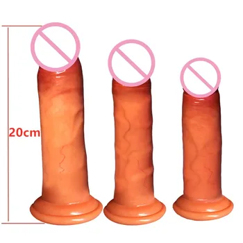 Dvoplastni Silikonski Vibrator Pravi Dotik, Izmenljive Kože priseska Sex Igrače za Žensko Samozadovoljevanje Realističen Penis Velik Kurac
