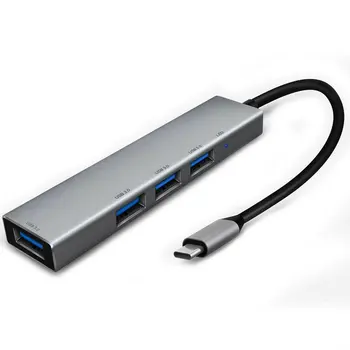Nov USB-Tip C C za USB 3.0, 4 Port Hub Adapter USB-C Aluminija Slim Thunderbolt USB Pretvornik Za Macbook Pro