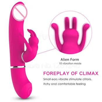 2 V 1 Snemljiv Vrtenja Rabbit Vibrator Big Vibracijska Dildo Klitoris Stimulator G Spot Vibrator odraslih Analni Seks igrače za ženske