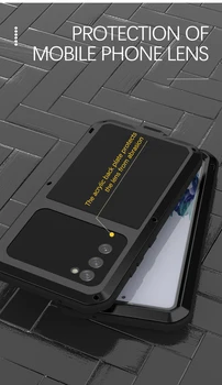 Kovinski Vodotesno Ohišje Za Samsung Galaxy S20 FE Primeru Shockproof Cover 360 Celotno Telo, Zaščitni Oklep Ohišje za Samsung S20FE Primeru