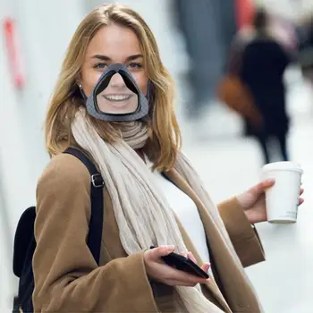 Openable Smart Masko Nastavljiv In Večkratno uporabo Dvojno Plast Anti-fog Masko na Prostem Silikonsko Masko, Masko Stroj