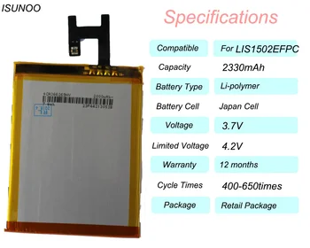 ISUNOOO LIS1502ERPC Pravi 2330mAh baterija Za Sony Xperia Z L36h L36 c6602 C6603 S39H C2305 M2 S50H D2303 D2305 D2306 baterije