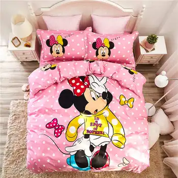 Disney 3d minnie mouse posteljnine komplet roza bombaž twin velikost beddings baby dekle spalnica dekor rjuhe kritje nastavite 3/4/5pc tolažnik set