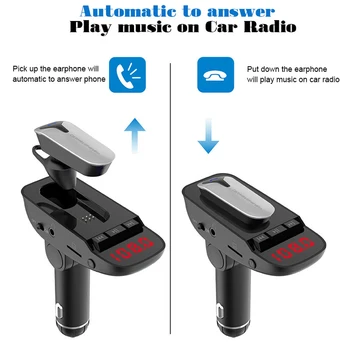 VR robot Bluetooth 4.2 Oddajnik FM Modulator Brezžično in-ear Slušalke kompletom za Prostoročno 5V 3.1 Polnilnik USB Audio MP3 Predvajalnik