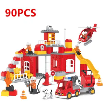 90PCS varstvo Okolja Velikih Delcev Mesto gasilce gradniki Združljiv DuploINGlys