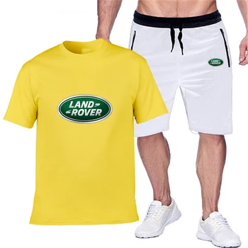 Land Rover avto oblačilo moški poletje hlače obleko kratek sleeved majica s kratkimi rokavi, kratke hlače priložnostne obrabe človek športna fitnes oblačila moška obleka