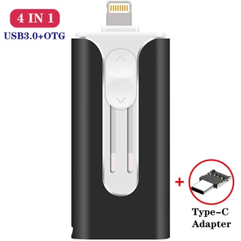 USB Flash Disk Za iPhone 7 6s 6 Plus 5 S iPad OTG Pendrive 64GB 128GB Pen drive HD Zunanji pomnilnik Memory Stick, USB 3.0