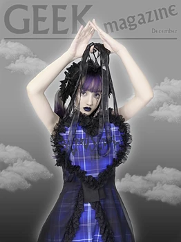 Temno Modra Srce Oblike Sweet Lolita Kawayii Harajuku Gothic Goth Cosplay Vrečke Dekleta Študentov