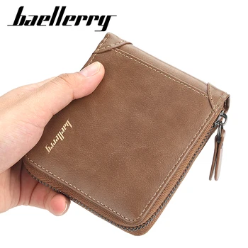 Novo Baellerry moške kratke denarnice moda zadrgo denarnico z kovanec vrečko človek korejski multi-card kartico sim letnik kratka moška denarnica