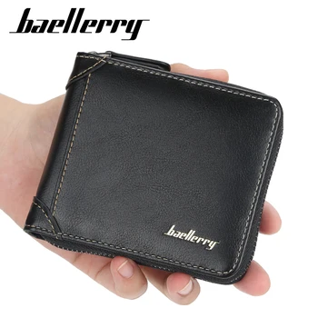 Novo Baellerry moške kratke denarnice moda zadrgo denarnico z kovanec vrečko človek korejski multi-card kartico sim letnik kratka moška denarnica