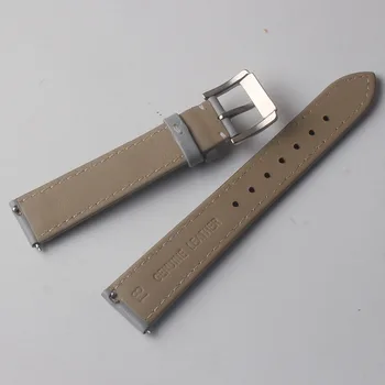 Nov slog blagovne Znamke Watchbands Pravega Usnja Watch Trak Pasu Watch Pribor za javnost zatiči Watchband 14 mm 16 mm 18 mm 20 mm, Siva