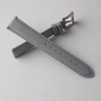 Nov slog blagovne Znamke Watchbands Pravega Usnja Watch Trak Pasu Watch Pribor za javnost zatiči Watchband 14 mm 16 mm 18 mm 20 mm, Siva