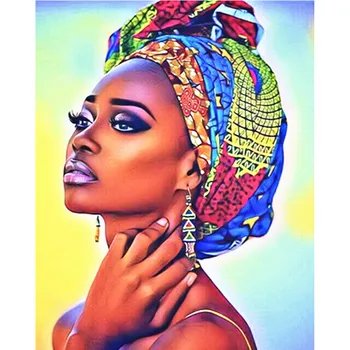 Barvanje S Številko 40X50 50x65CM Afriške seksi lepoto Značaja Wall Art Darilo DIY Slike S Številkami Platno Kompleti za Dekoracijo Doma