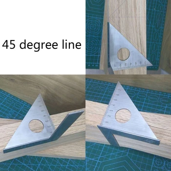 Lesnoobdelovalnih Vladar Kvadratno obliko Miter Trikotnik Razdalja 45° 90 stopinj Meritev Merilnika