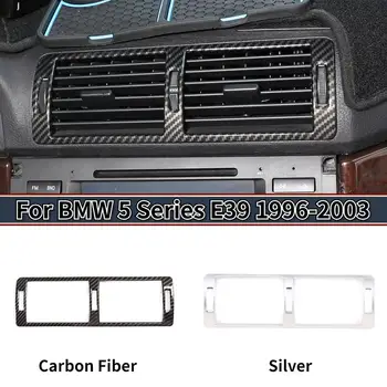 Za BMW 5 E39 Series96-03 ABS Chrome/Ogljikovih Vlaken Teksturo sredinski Konzoli, klimatska Naprava Izhodni Prezračevalni Okvir Trim Avto Dodatki